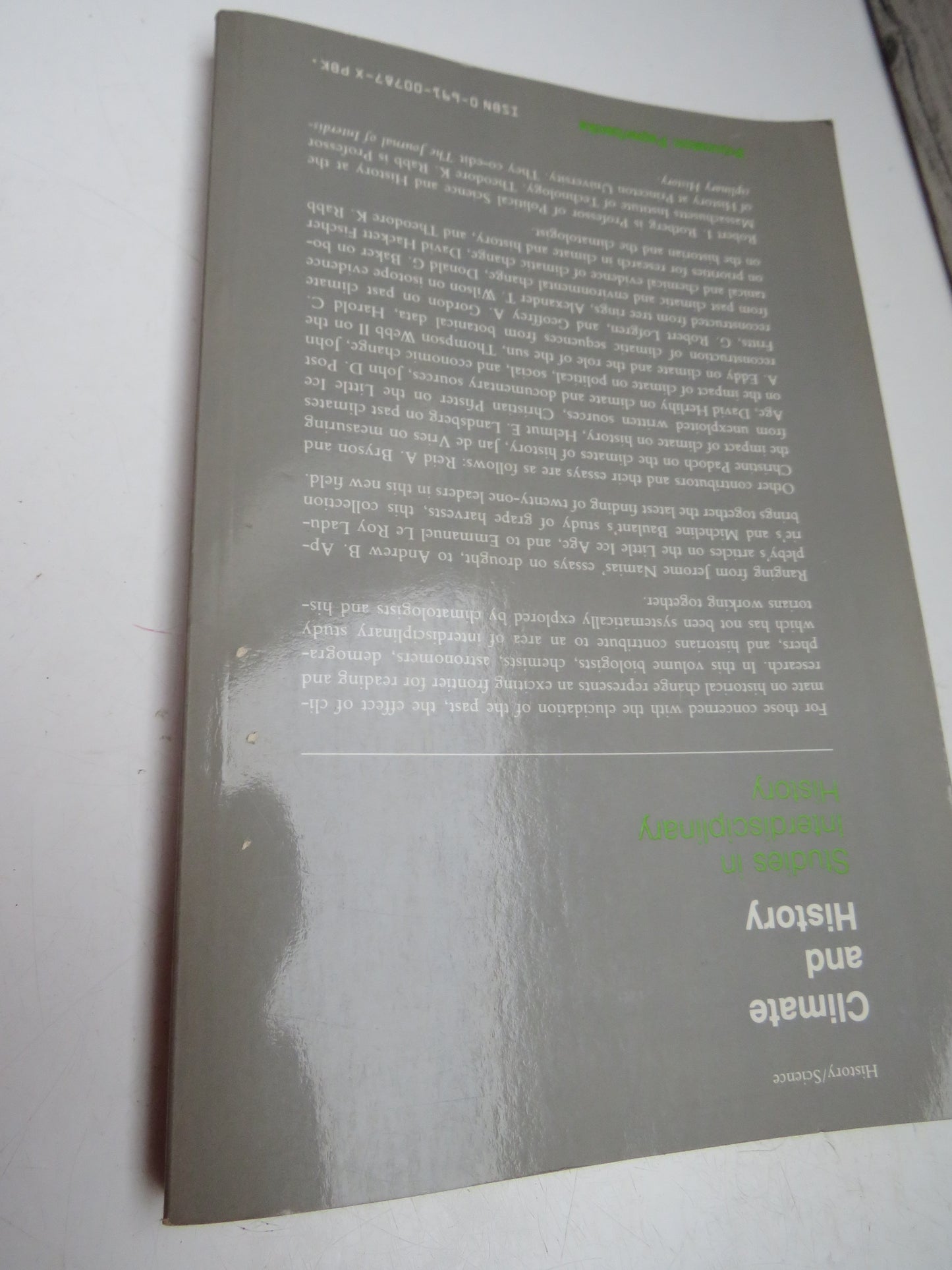 Climate and History Studies In Interdisciplinary History 1981