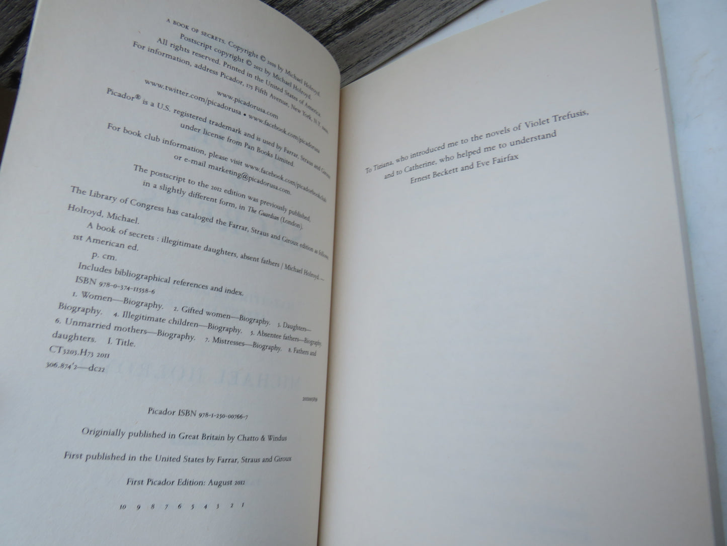 A Book of Secrets Illegitimate Daughters, Absent Fathers By Michael Holroyd 2012
