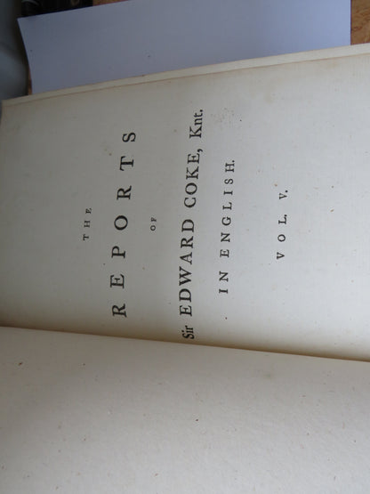 The Reports of Sir Edward Coke, Knt In English In 13 Parts Volume V 1777 book image 5