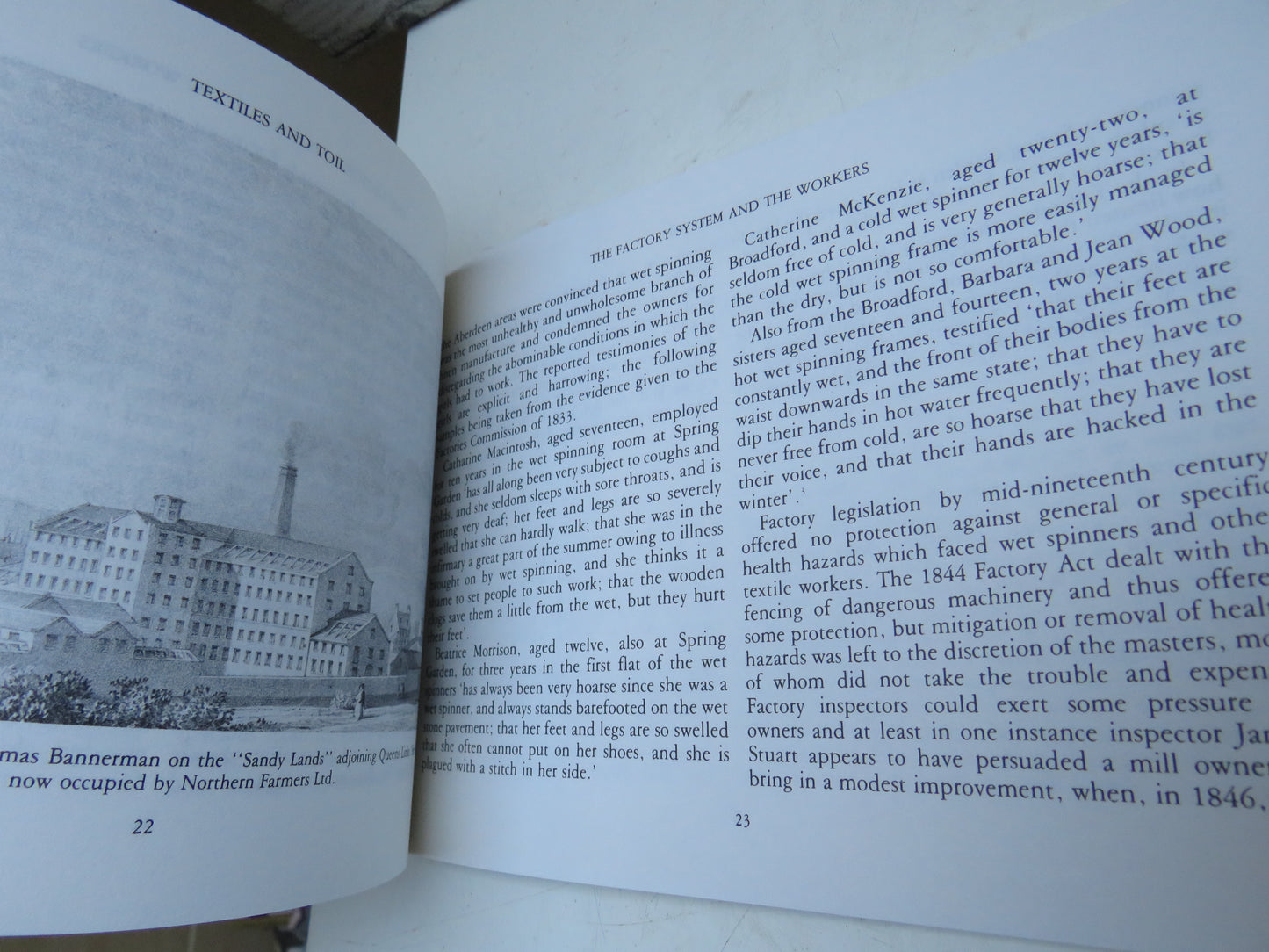 Textiles and Toil The Factory System and the Industrial Working Class In Early 19th Century Aberdeen By Robert Duncan 1984