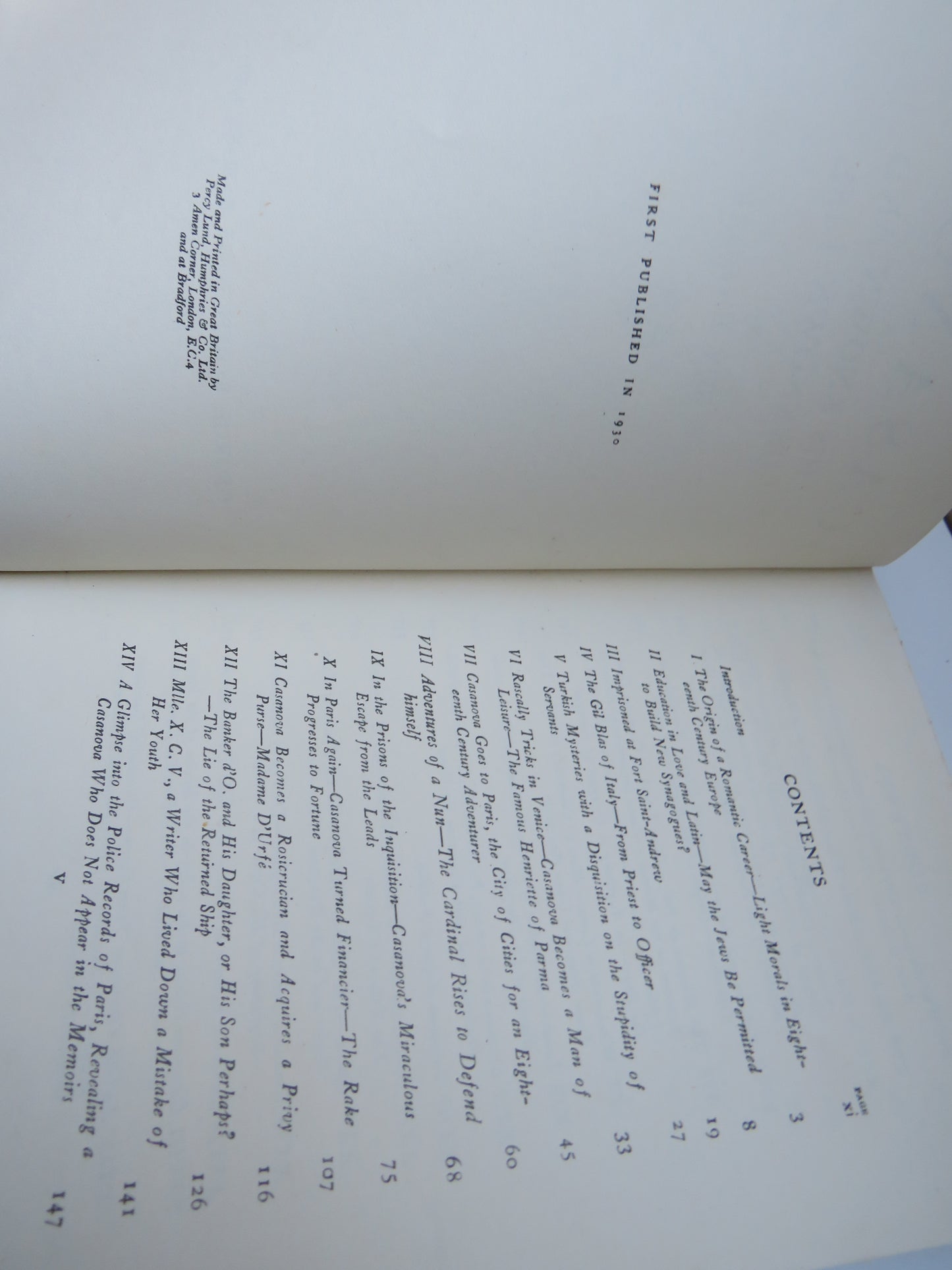 Casanova His Known and Unknown Life By S. Guy Endore 1930 1st Edition