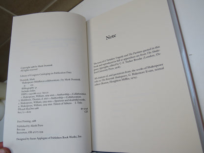 Shakespeare-Middleton Collaborations By Mark Dominik 1988 book image 4
