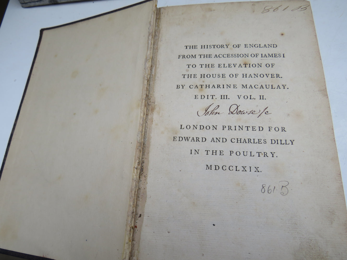 The History of England From The Accession of James I To The Elevation of The House of Hanover By Catherine Macaulay 1769 Edit III Volumes I & II