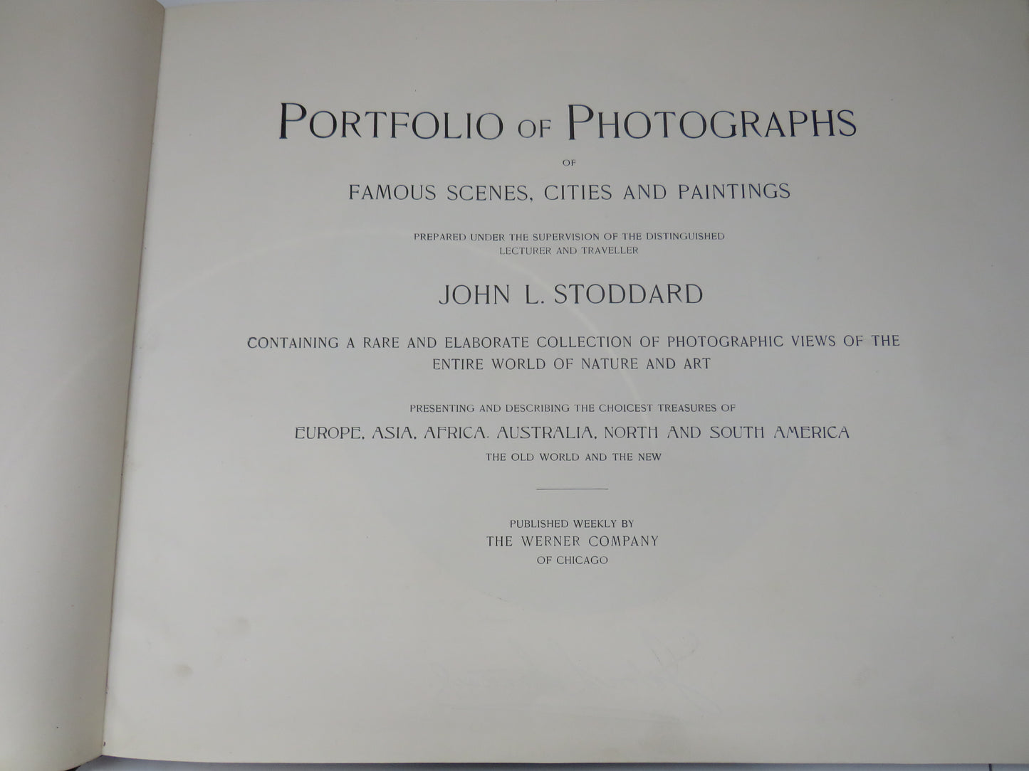 Portfolio Of Photographs Of Famous Scenes, Cities and Paintings By John L. Stoddard