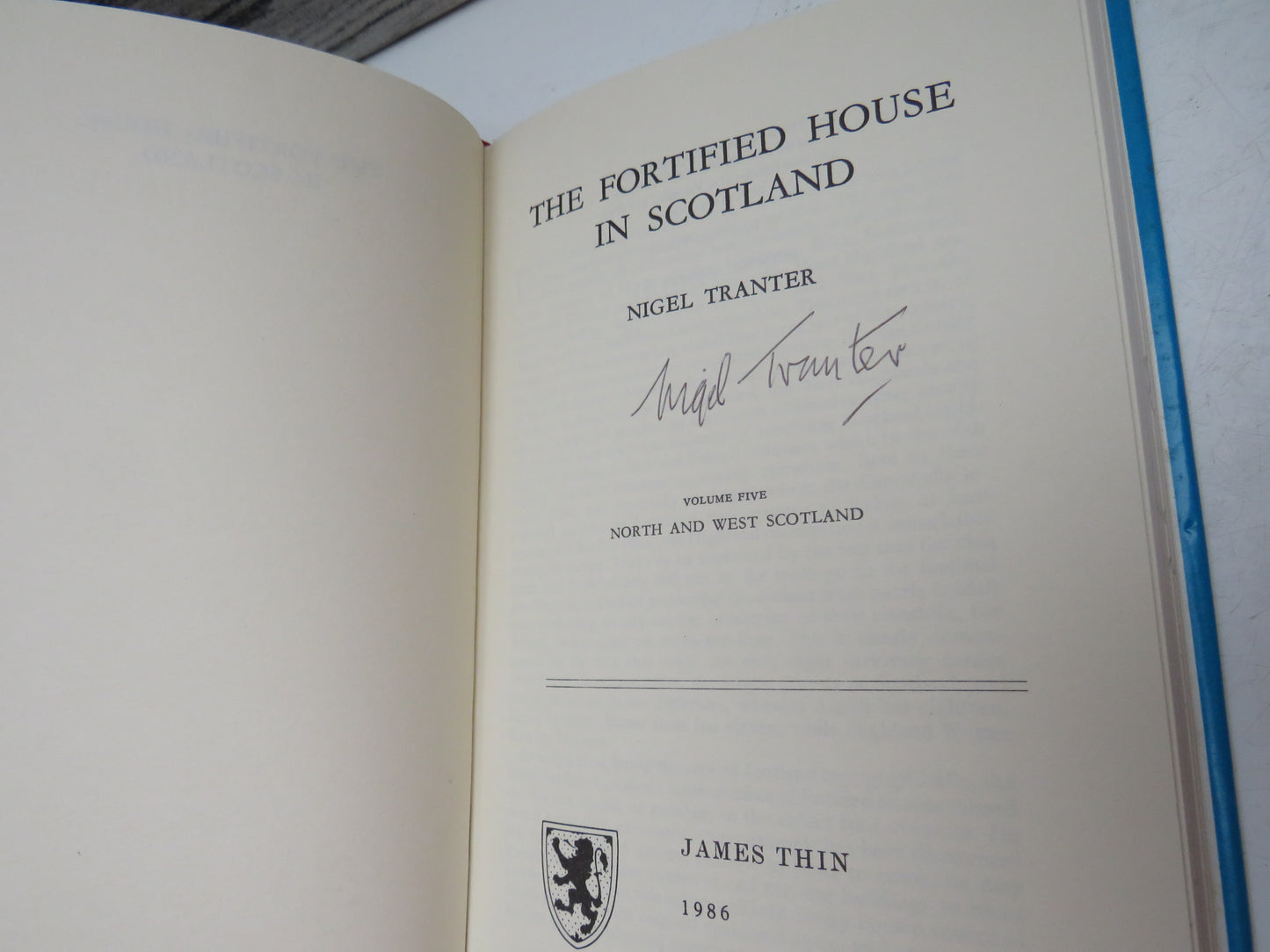 The Fortified House In Scotland By Nigel Tranter Author Signed Volume Five North and West Scotland 1986