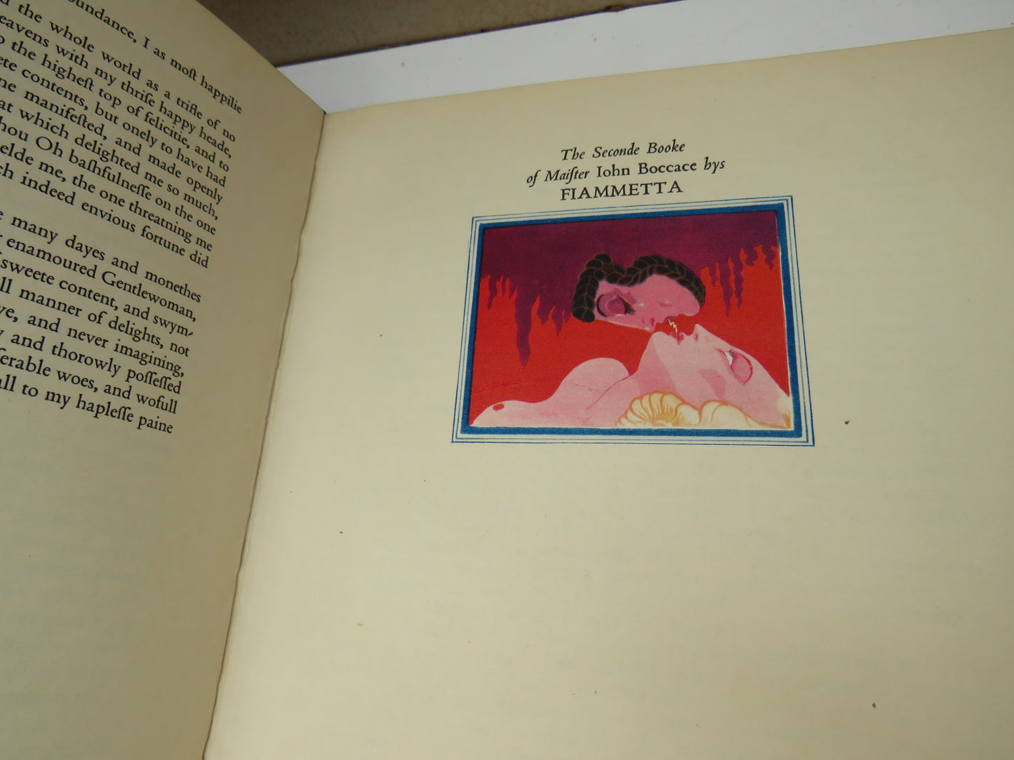 Amorous Fiammetta By Giovanni Boccaccio 1929 Reprinted From The Original English Edition, Translation of Bartholomew Young (1587)