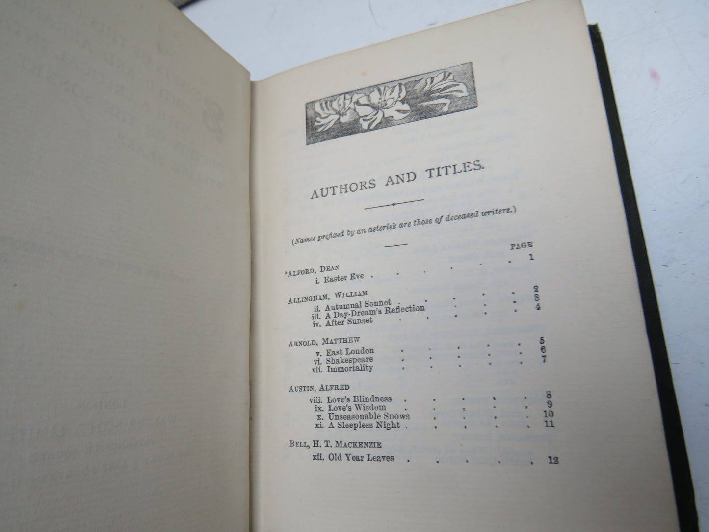Sonnets of This Century Edited and Arranged With A Critical Introduction On The Sonnet By William Sharp