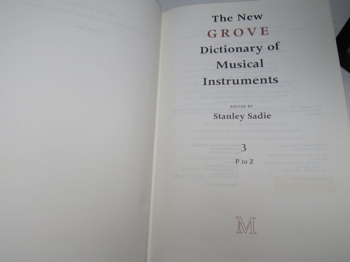 The New Grove Dictionary of Musical Instruments Volume 1 - 3 1987 book image 4