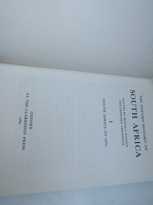 The Oxford History of South Africa Edited By Monica Wilson and Leonard Thompson I South Africa To 1870, Antique Book