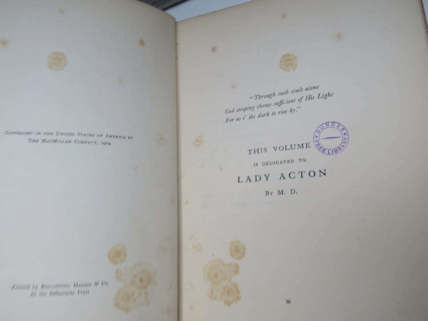 Letters Of Lord Acton To Mary, Daughter of the Right Honourable W.E. Gladstone By Herbert Paul 1904 book image 7