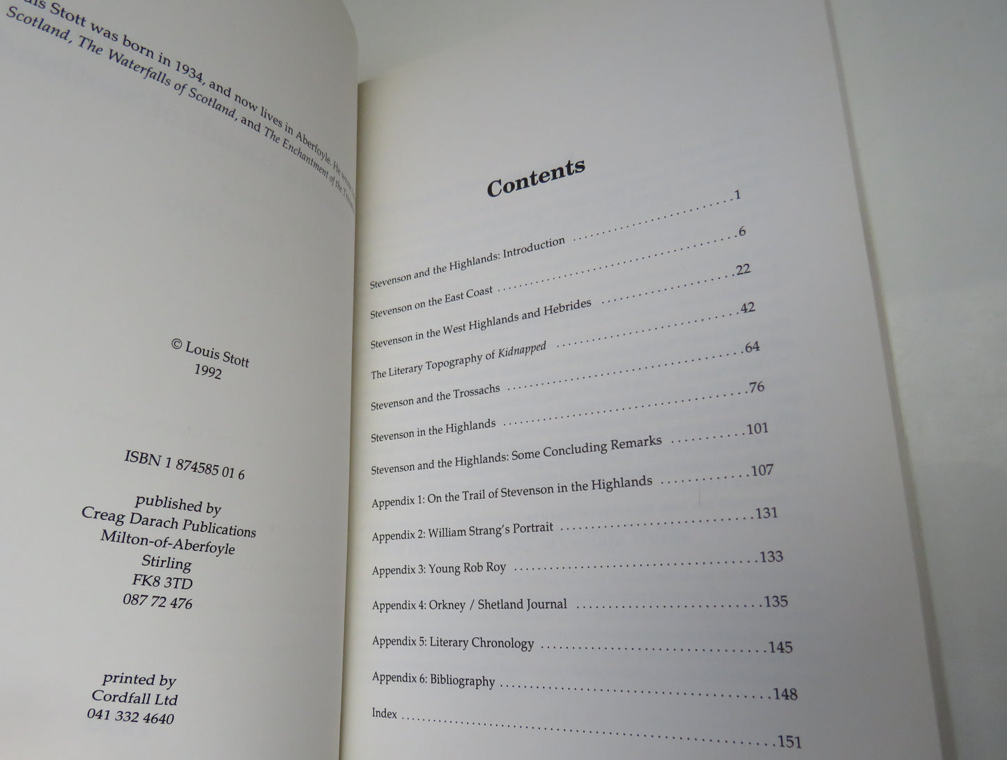 Robert Louis Stevenson and the Highlands and Islands of Scotland by Louis Stott, 1992