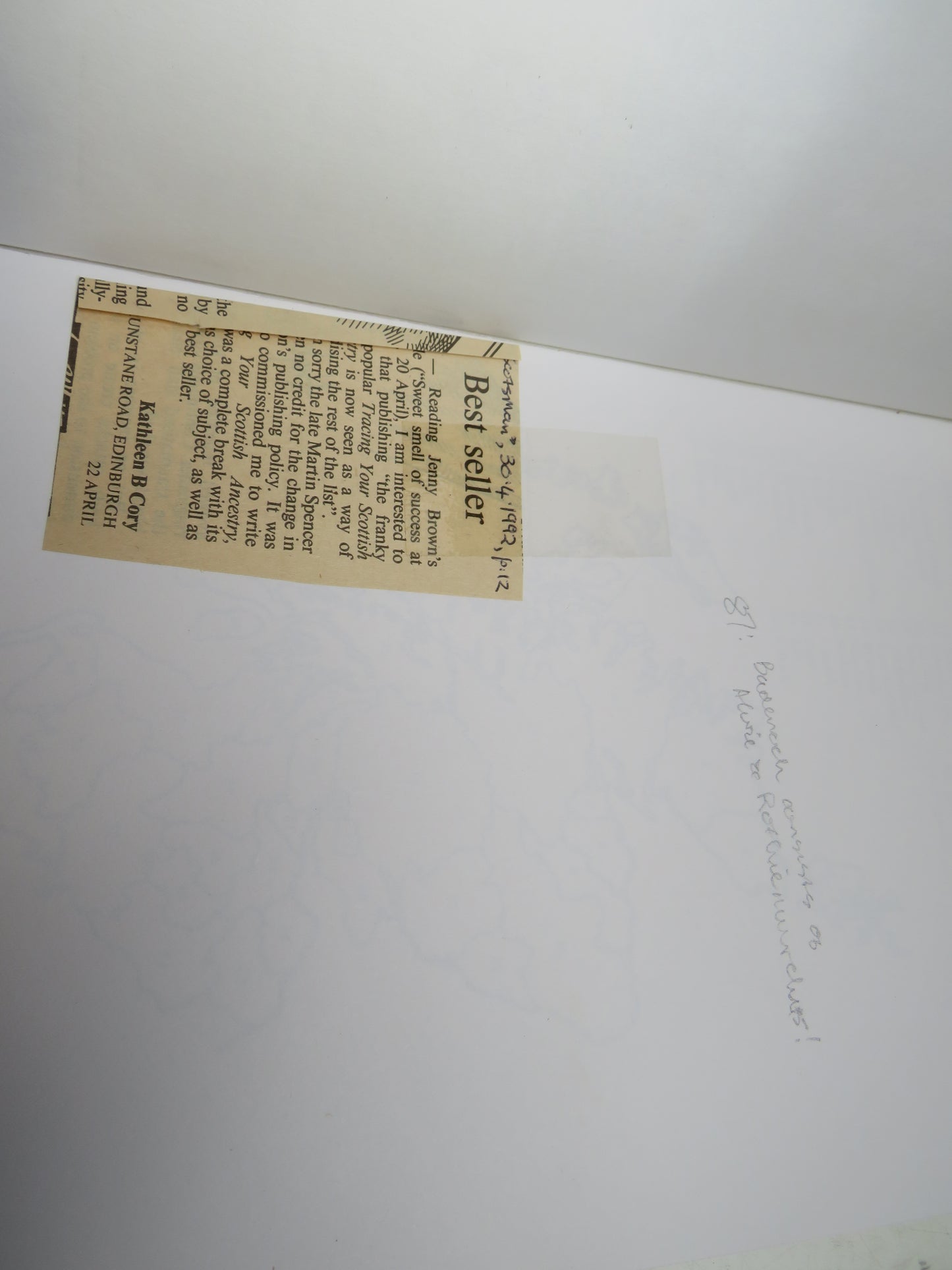 Tracing Your Scottish Ancestry By Kathleen B. Cory 1990