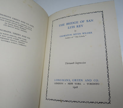 The Bridge of San Luis Rey by Thornton Wilder, 1928 book image 4