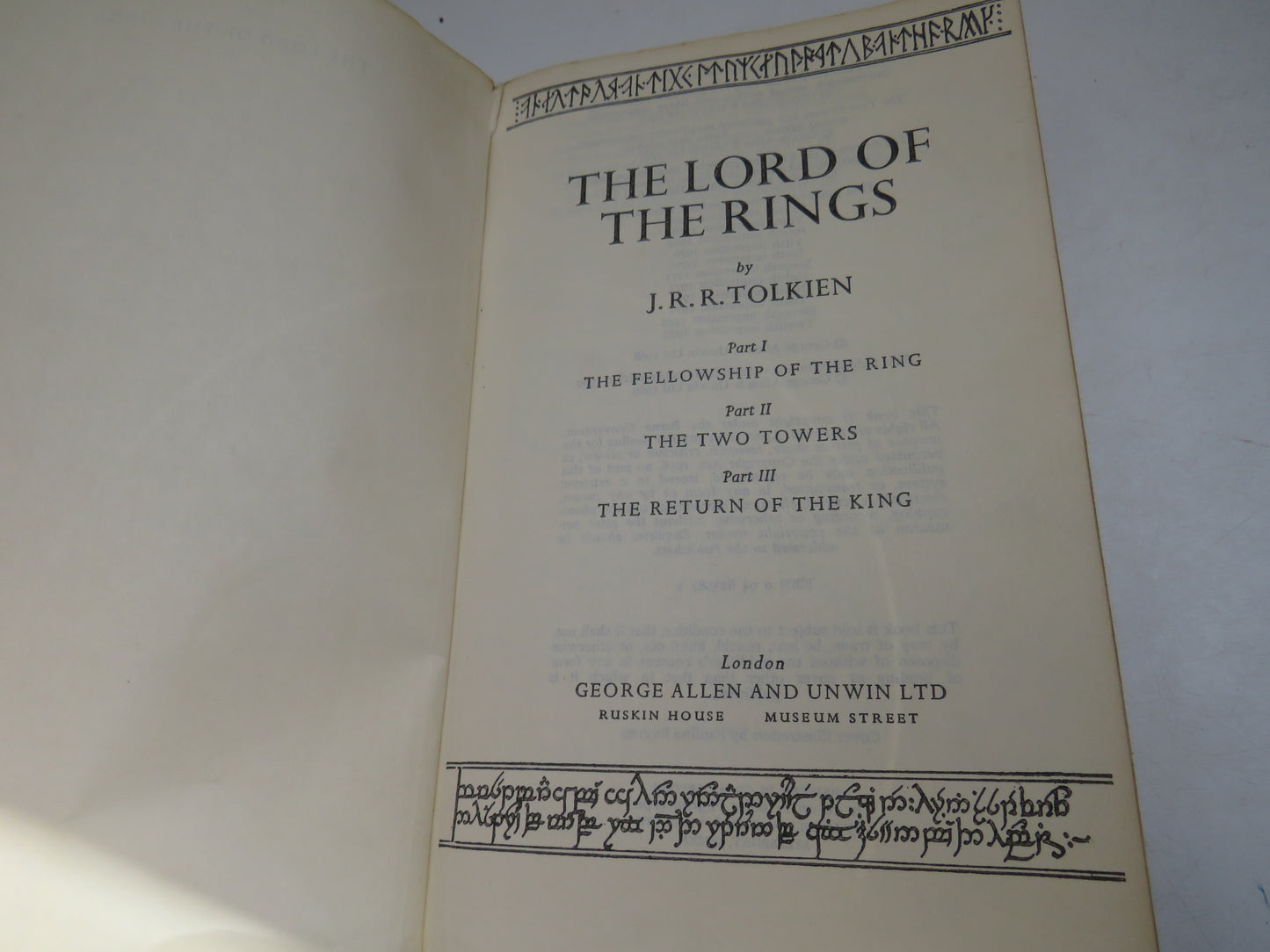 The Lord of The Rings By J.R.R. Tolkien All 3 Parts 1973