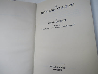 A Highland Chapbook By Isabel Cameron 1947