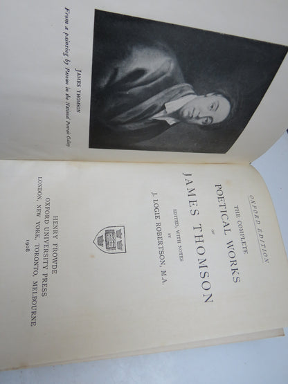 The Complete Poetical Works of James Thomson Edited With Notes By J. Logie Robertson 1908 book image 3