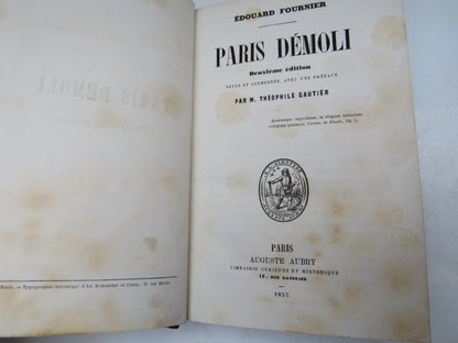 Paris Demoli Deuxleme Edition Par M. Theophile Gautier 1855 book image 2