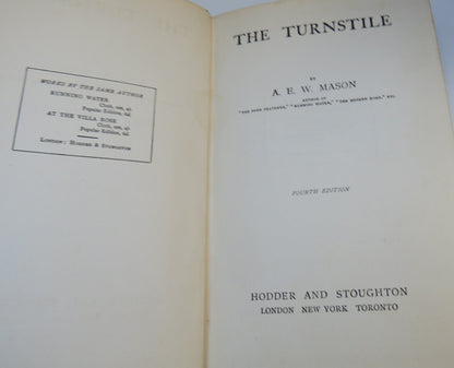 The Turnstile by A. E. W. Mason, Fourth Edition book image 3