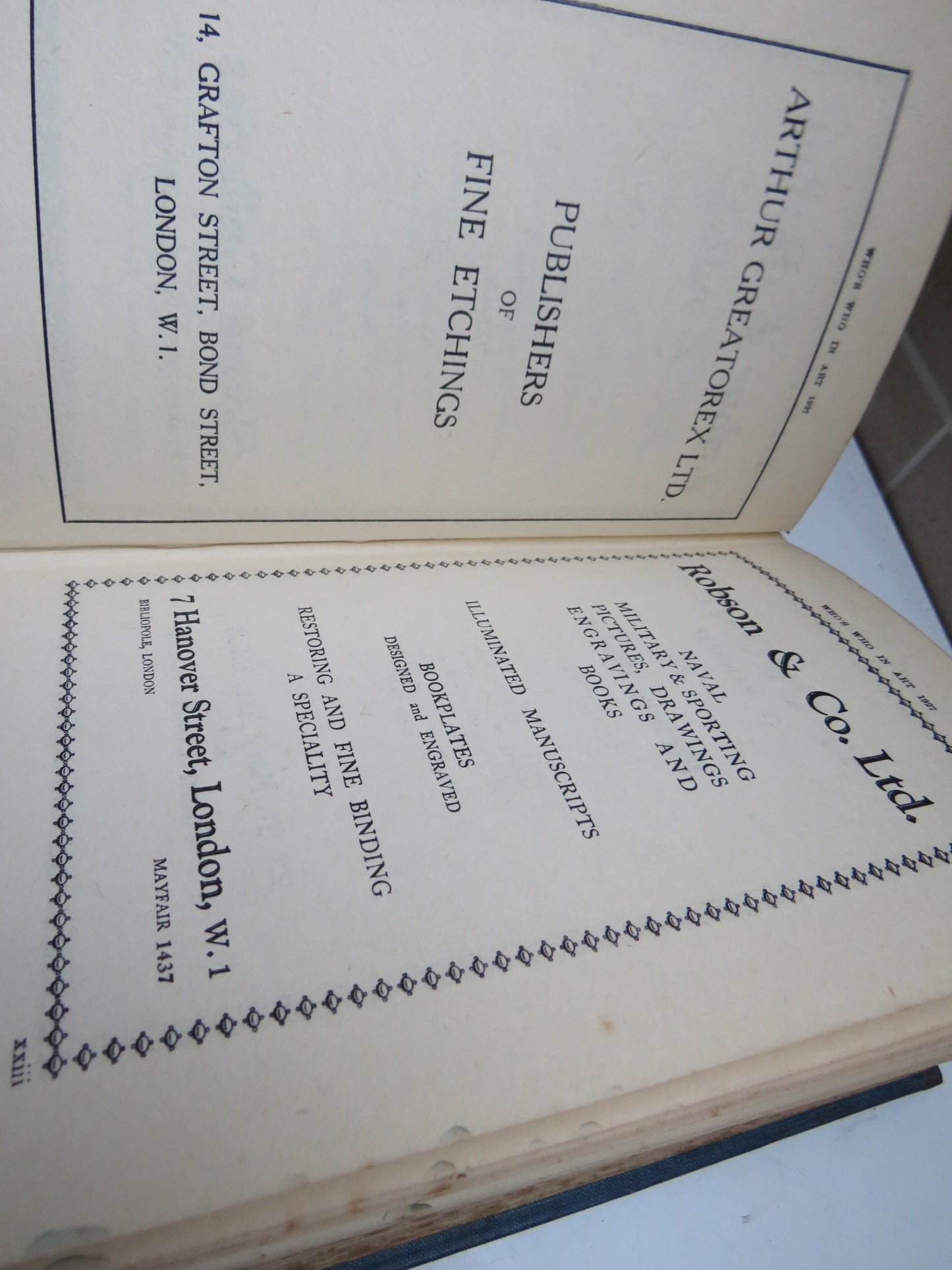 Who's Who In Art 1927 Being A Series of Alphabetically Arranged Biographies of the Leading Men and Women In The World of Art Today Volume I