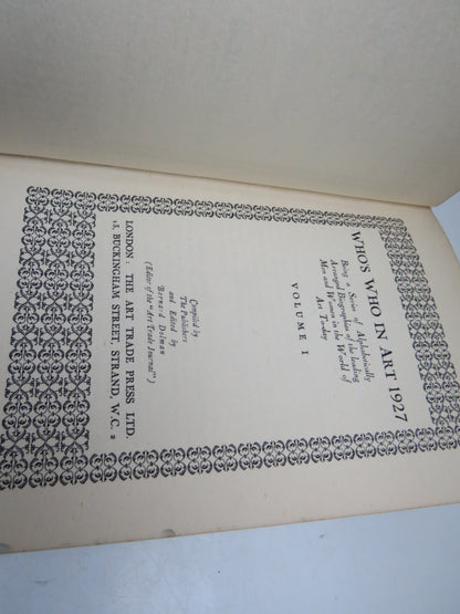 Who's Who In Art 1927 Being A Series of Alphabetically Arranged Biographies of the Leading Men and W book image 6