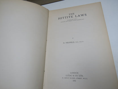 The Hittite Laws Translated Into English and Hebrew With Commentary By E. Neufeld 1951 book image 5