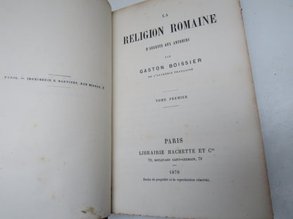 La Religion Romaine D'Auguste Aux Antonins Pas Gaston Boissier 1878 Antique French Book book image 4