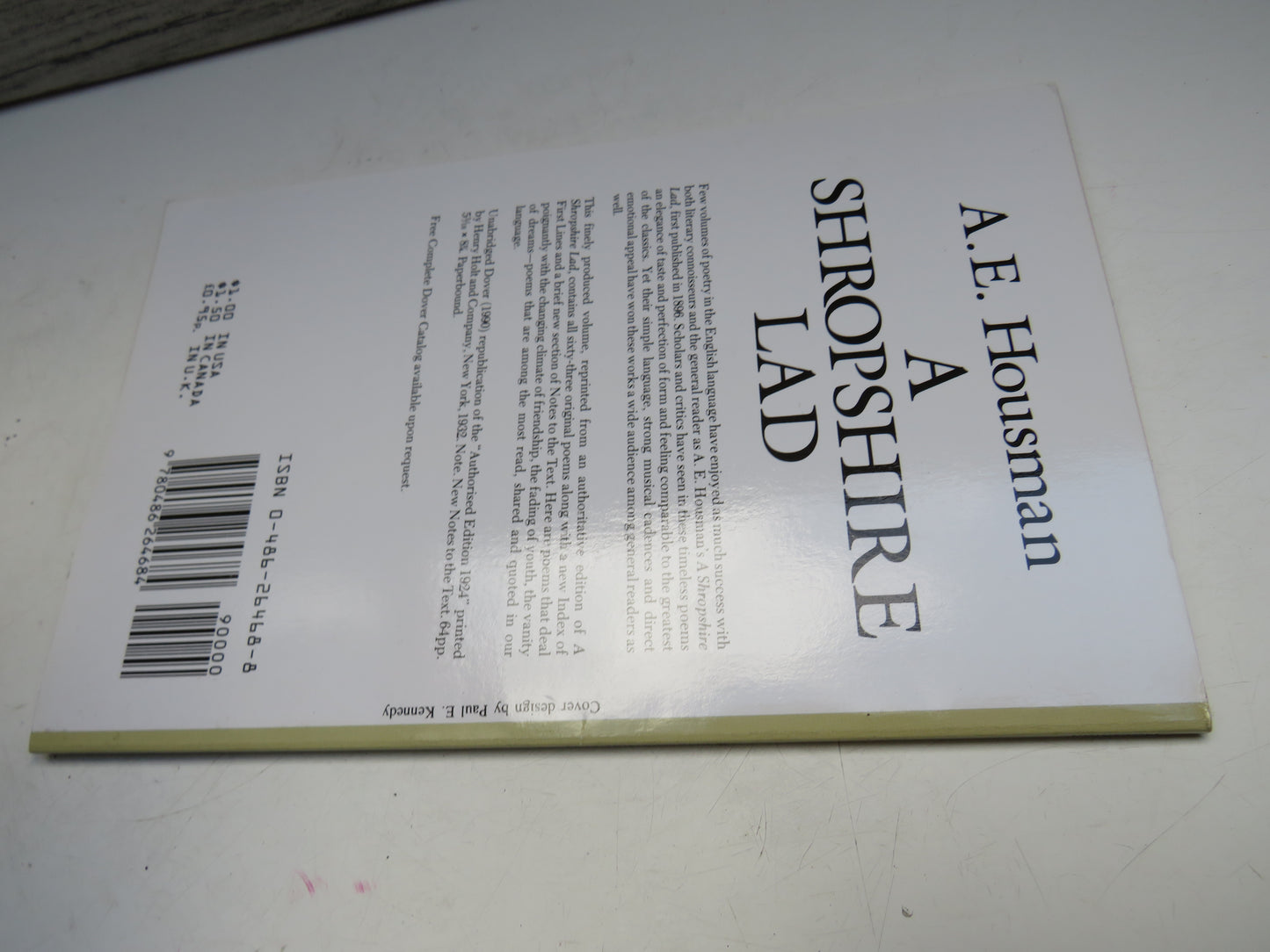A Shropshire Lad By A. E. Housman 1990 The Dover Thrift Edition