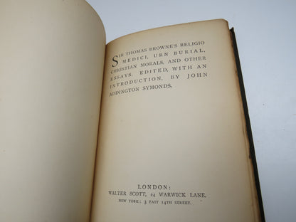 Sir Thomas Browne's Religio Medici, Urn Burial, Christian Morals and Other Essays. Edited, With An I book image 3