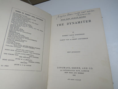The Dynamiter By Robert Louis Stevenson and Fanny Van De Griff Stevenson 1905 book image 3