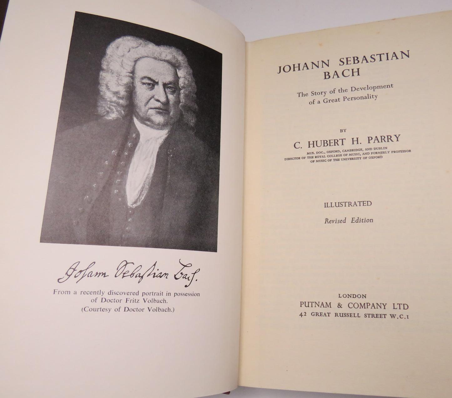 Johann Sebastian Bach, The Story of the Development of a Great Personality by C. Hubert H. Parry, 1946