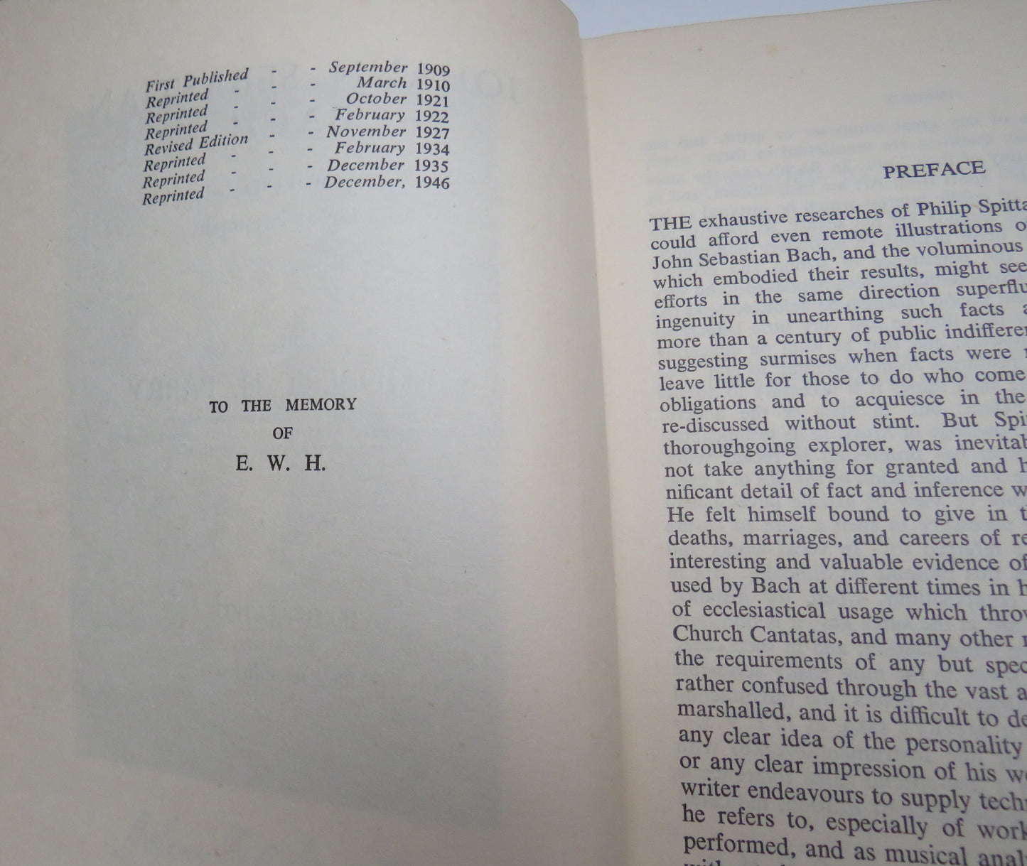 Johann Sebastian Bach, The Story of the Development of a Great Personality by C. Hubert H. Parry, 1946