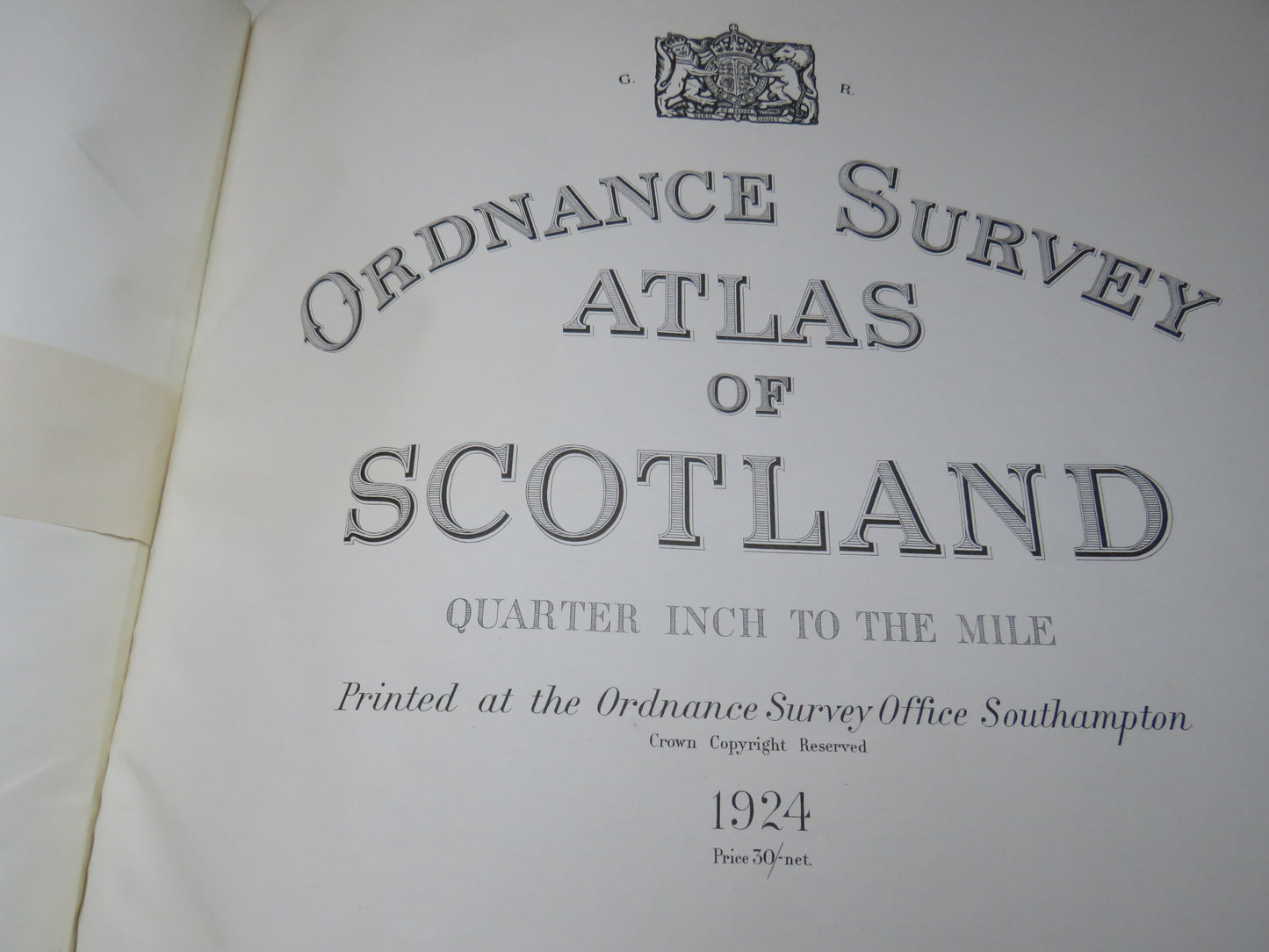 Ordnance Survey Atlas of Scotland, Quarter Inch to the Mile, 1924