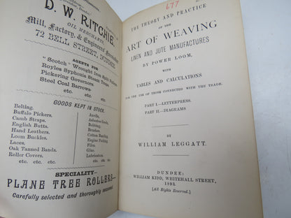The Theory and Practice of the Art of Weaving Linen and Jute Manufactures By Power Loom With Tables  book image 4