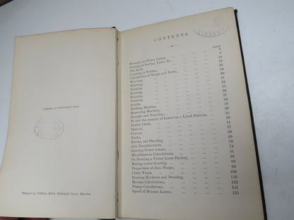 The Theory and Practice of the Art of Weaving Linen and Jute Manufactures By Power Loom With Tables  book image 5