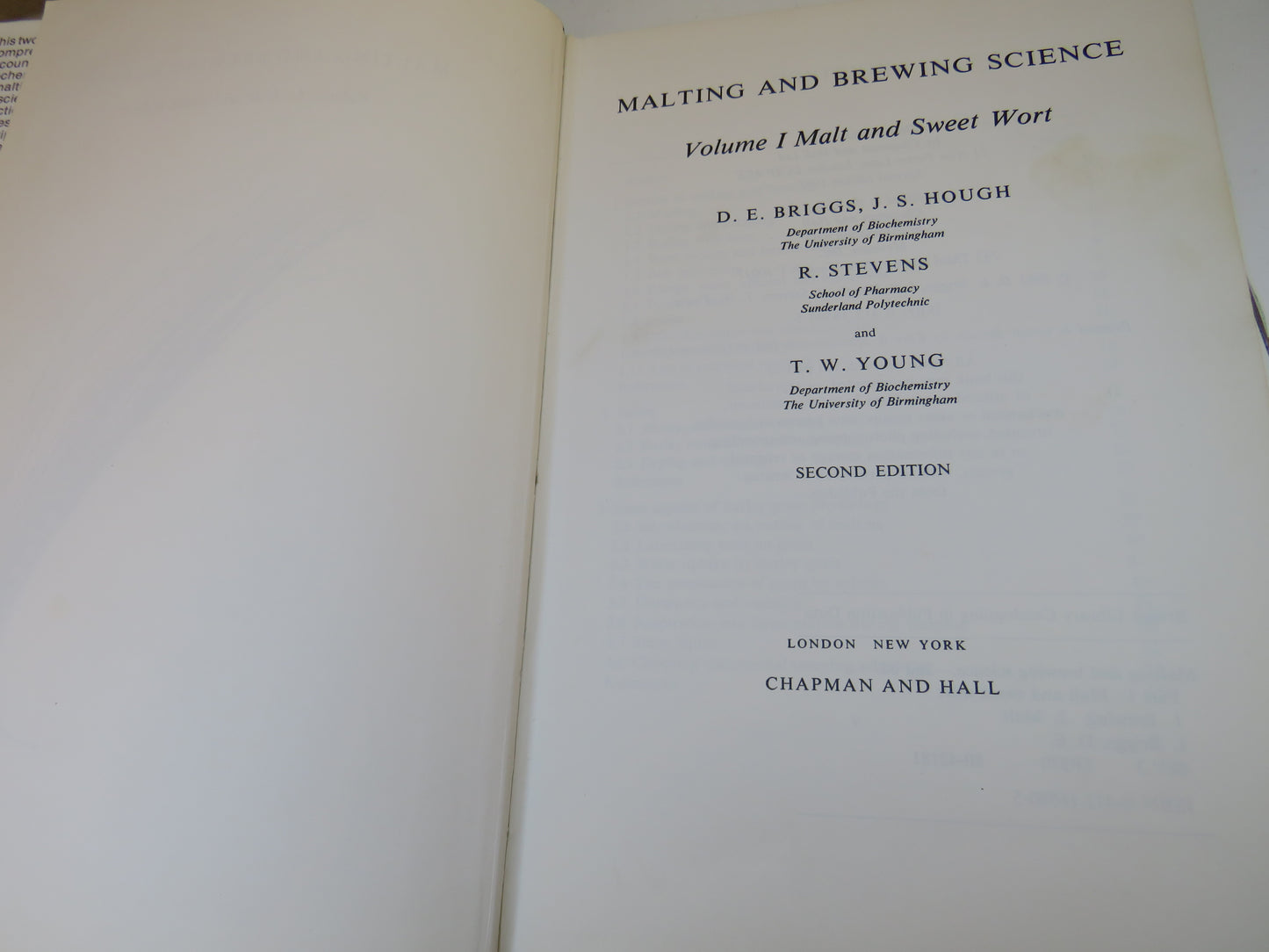 Malting and Brewing Science Volume I & II 1981 & 1982