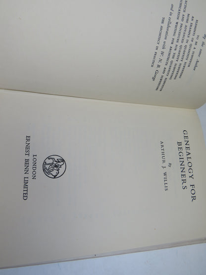 Genealogy For Beginners By Arthur J. Willis 1955 book image 4