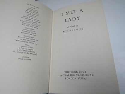 I Met A Lady A Novel By Howard Spring 1962 book image 3