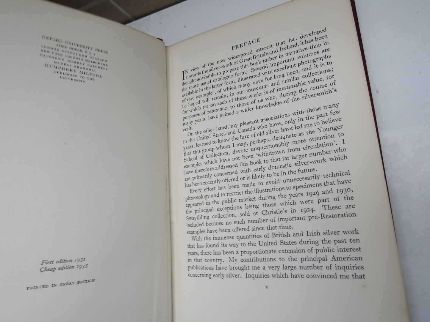 Domestic Silver of Great Britain and Ireland By Edward Wenham 1935 Antique Book