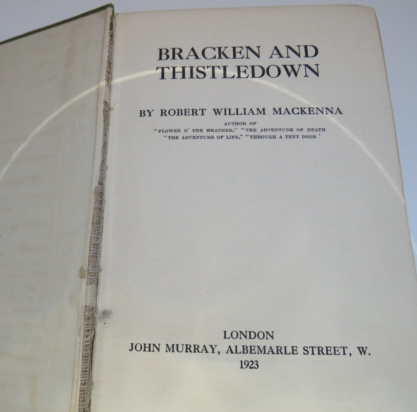 Bracken and Thistledown by R. W. Mackenna, 1923