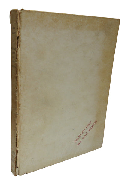 Bedouin Love Law and Legend Dealing Exclusively With Badu of Beersheba A Version In English of the B book front cover