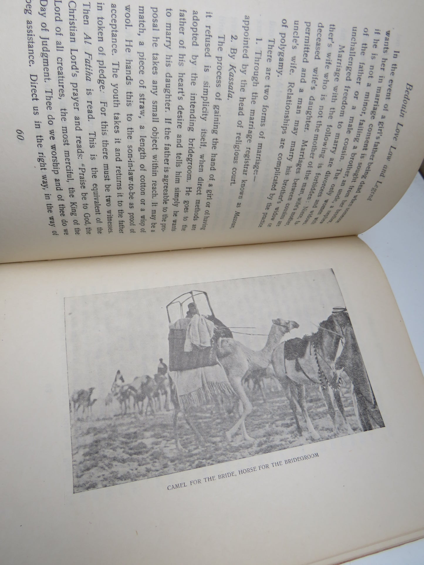 Bedouin Love Law and Legend Dealing Exclusively With Badu of Beersheba A Version In English of the Book In Arabic Written By Aref El-Aref 1944 Antique Book