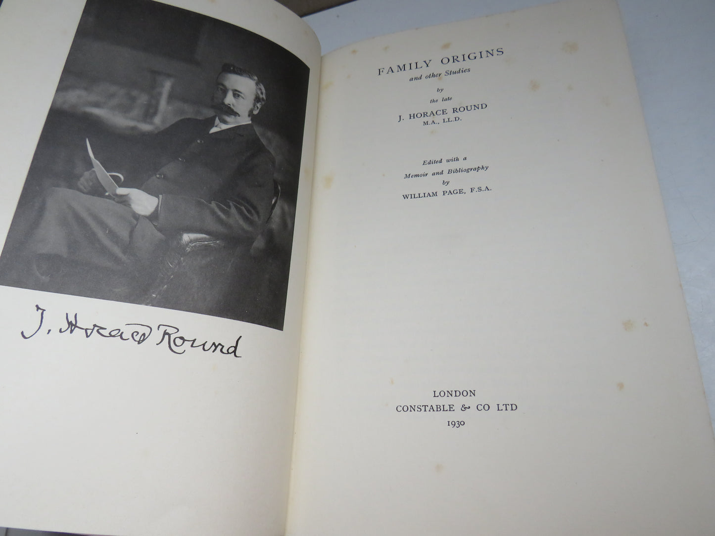 Family Origins and Other Studies By The Late J. Horace Round 1930