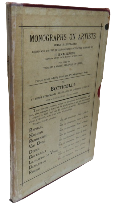 Monographs On Artists Botticelli By Ernst Steinmann Translated by Campbell Dodgson 1901