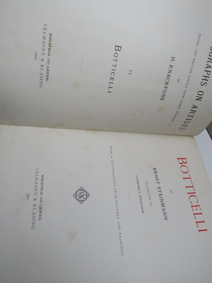 Monographs On Artists Botticelli By Ernst Steinmann Translated by Campbell Dodgson 1901 book image 6