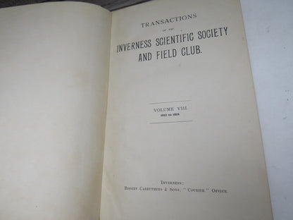 Transactions of the Inverness Scientific Society and Field Club Volume VIII 1912-1918 book image 4