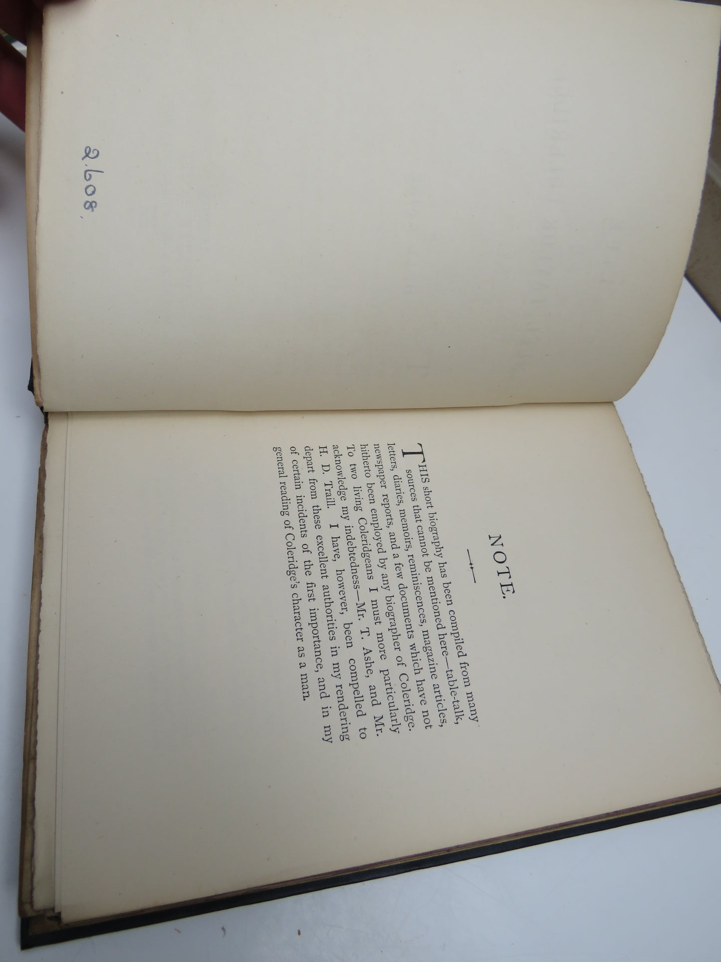 Life of Samuel Taylor Coleridge By Hall Caine 1887