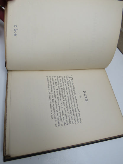Life of Samuel Taylor Coleridge By Hall Caine 1887 book image 5