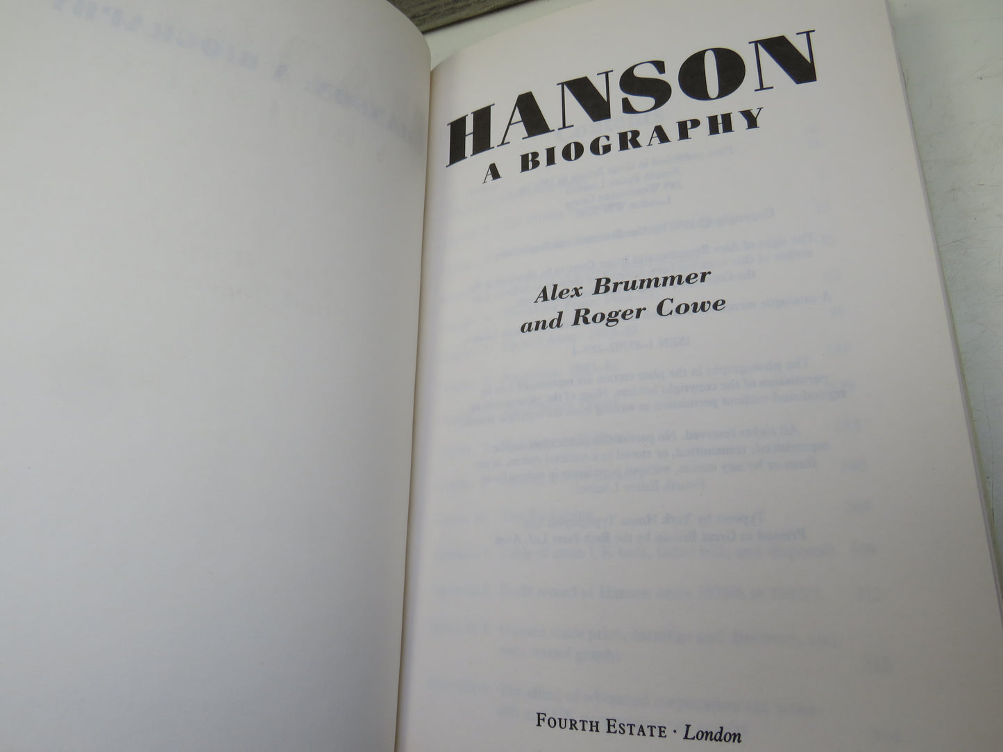 Hanson A Biography By Alex Brummer and Roger Cowe 1994