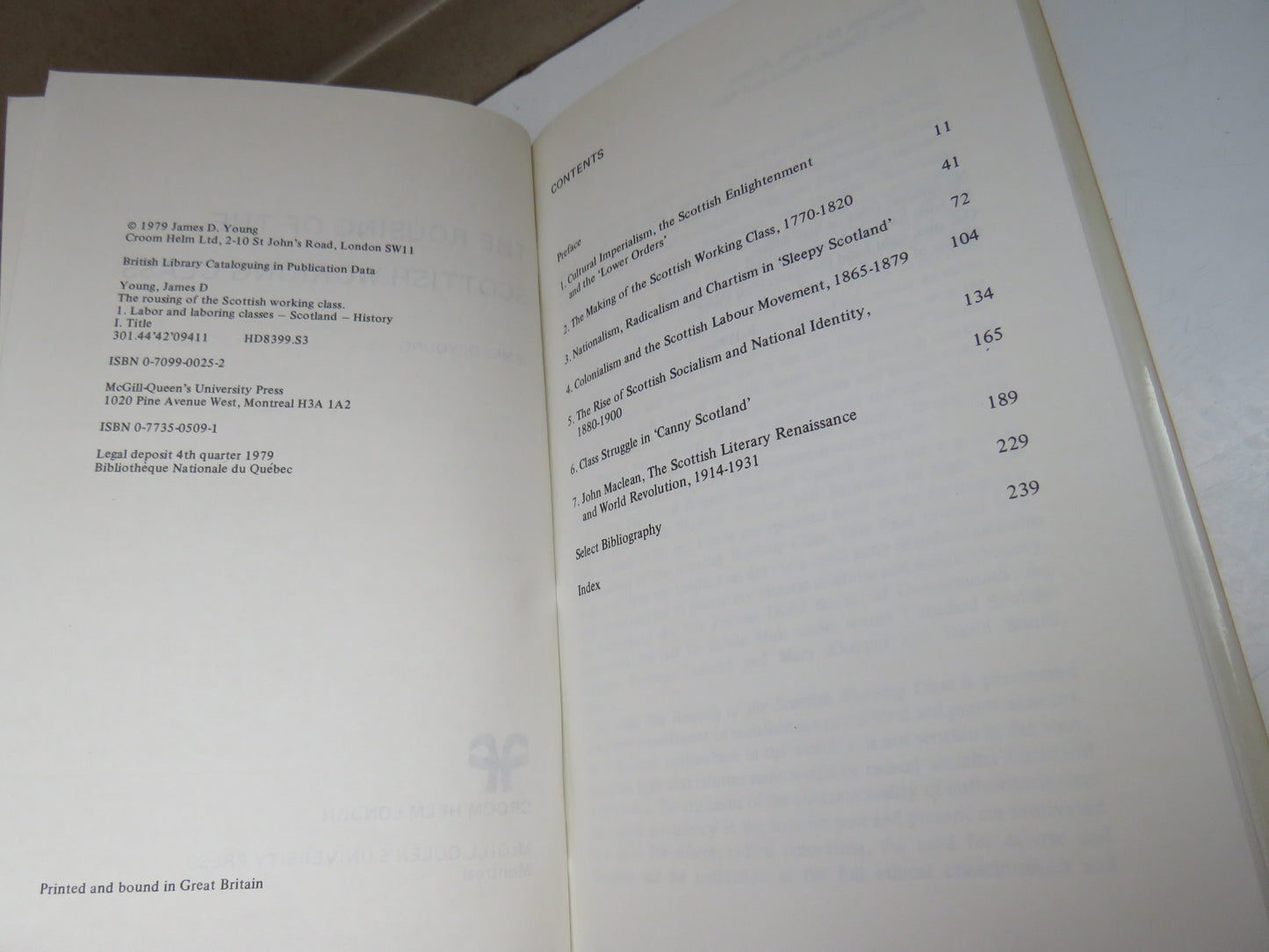 The Rousing Of The Scottish Working Class By James D. Young 1979