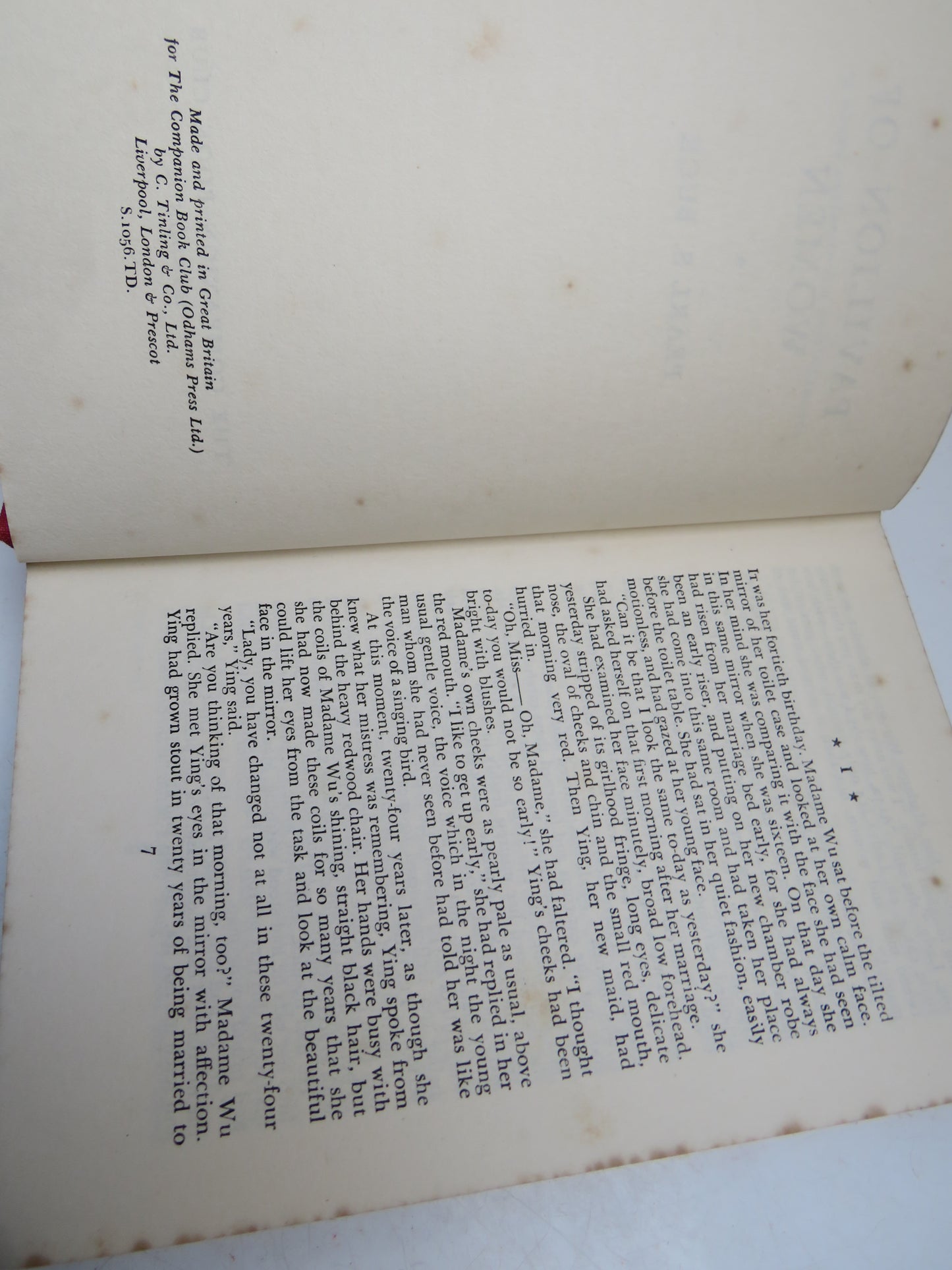 Pavilion of Woman By Pearl S. Buck 1956